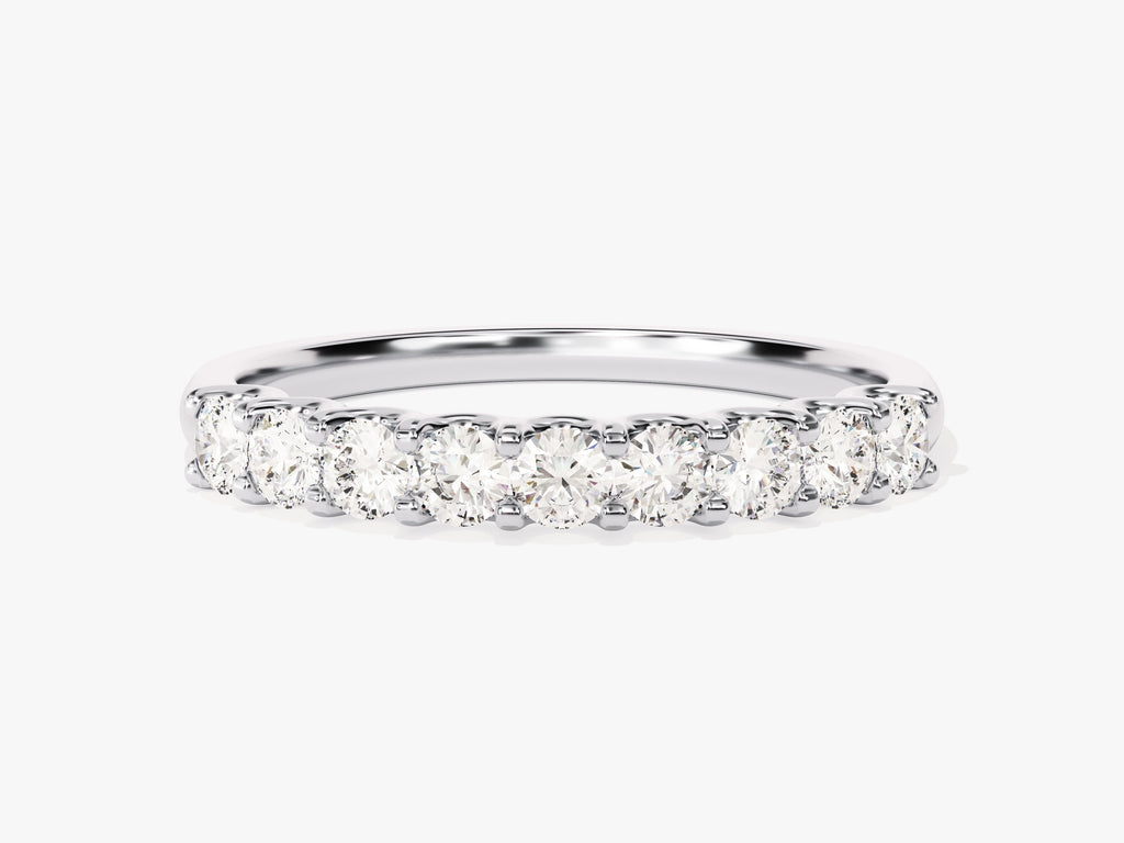 0.45 CT Nine Stone Diamond CVD EF/VVS U-Prong Wedding Band For Her