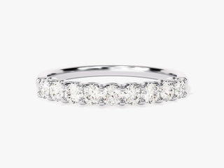 0.45 CT Nine Stone Diamond CVD EF/VVS U-Prong Wedding Band For Her