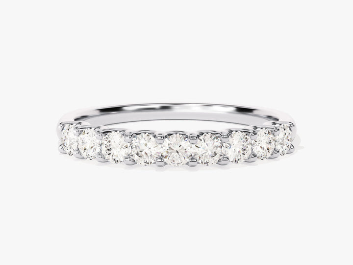 0.45 CT Nine Stone Diamond CVD EF/VVS U-Prong Wedding Band For Her