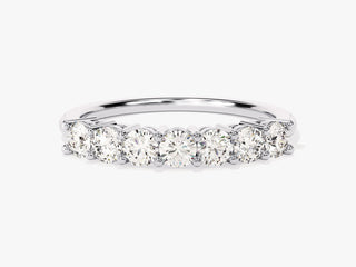 0.70CT Round Cut Classic Seven Stone CVD EF/VVS Diamond Wedding Band For Women