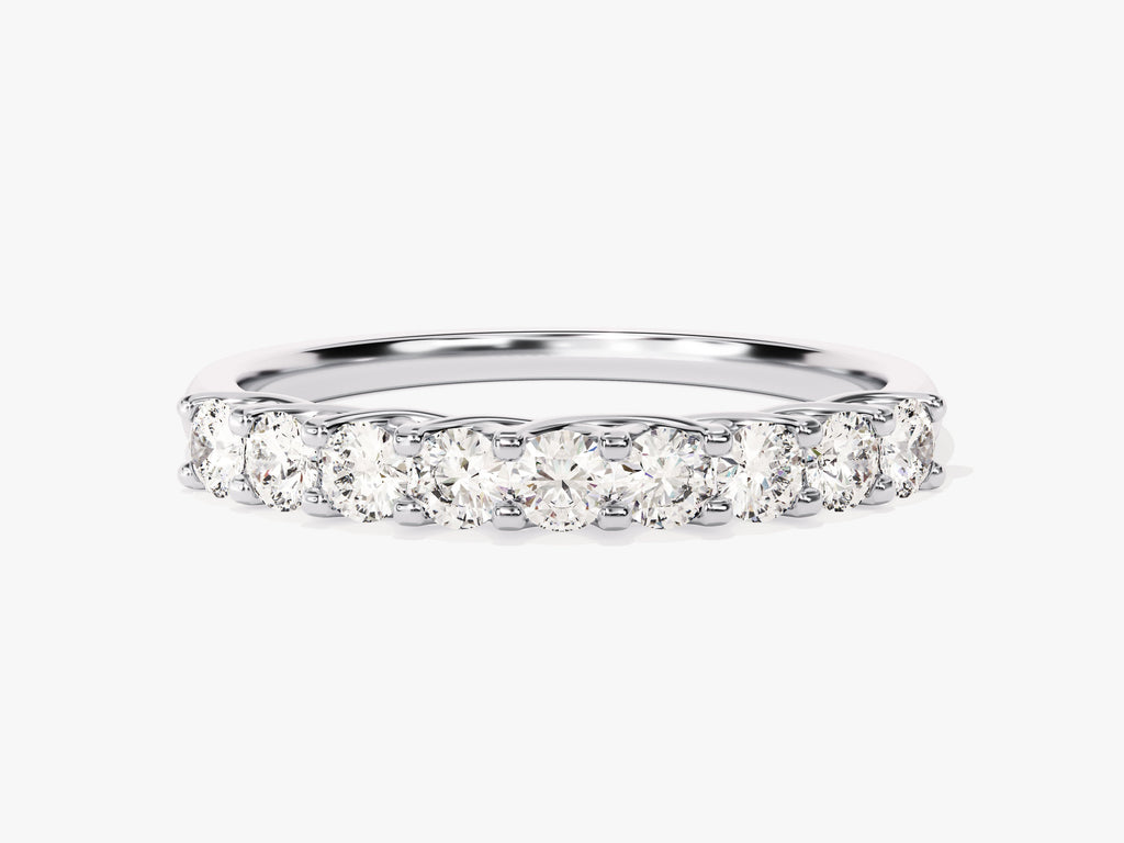 0.45CT Round Cut Nine Stone CVD EF/VVS Diamond Wedding Band