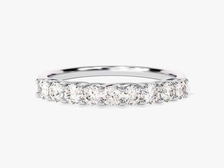 0.45CT Round Cut Nine Stone CVD EF/VVS Diamond Wedding Band