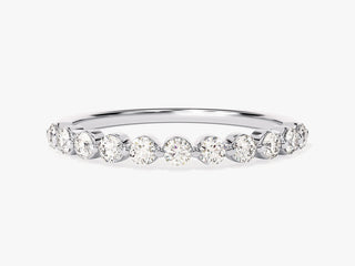 0.55CT Round Cut Eleven Stone CVD EF/VVS Single Prong Diamond Wedding Band