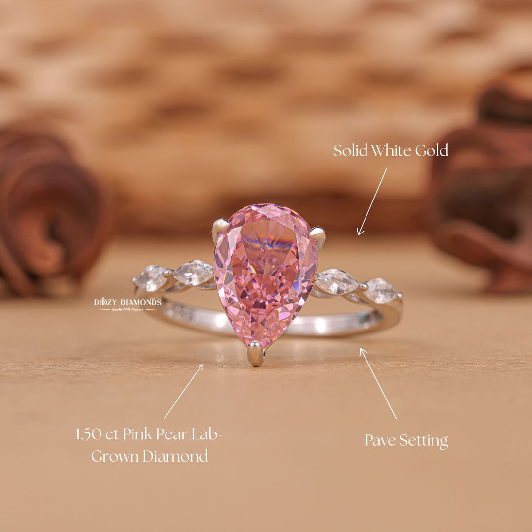 Pear sustainable diamond ring, Pear conflict-free diamond ring, Pear lab-grown diamond ring, Pear natural diamond ring, Pear certified diamond ring, Pear affordable luxury diamond ring,