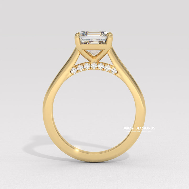 Asscher cut lab grown engagement ring
Asscher cut diamond ring
Square step cut engagement ring
Unique asscher engagement ring