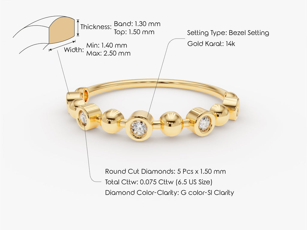 Round Diamond Bezel Engagement Ring For Women