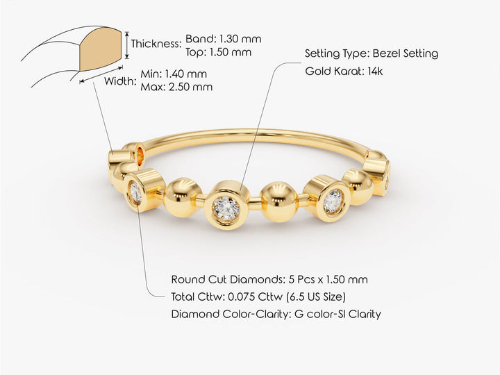 Round Diamond Bezel Engagement Ring For Women
