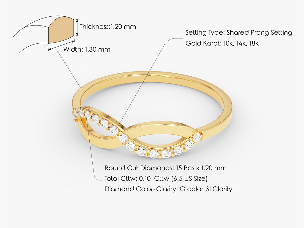 Round Cut Halfway Set Infinity CVD EF/VVS Diamond Wedding Band