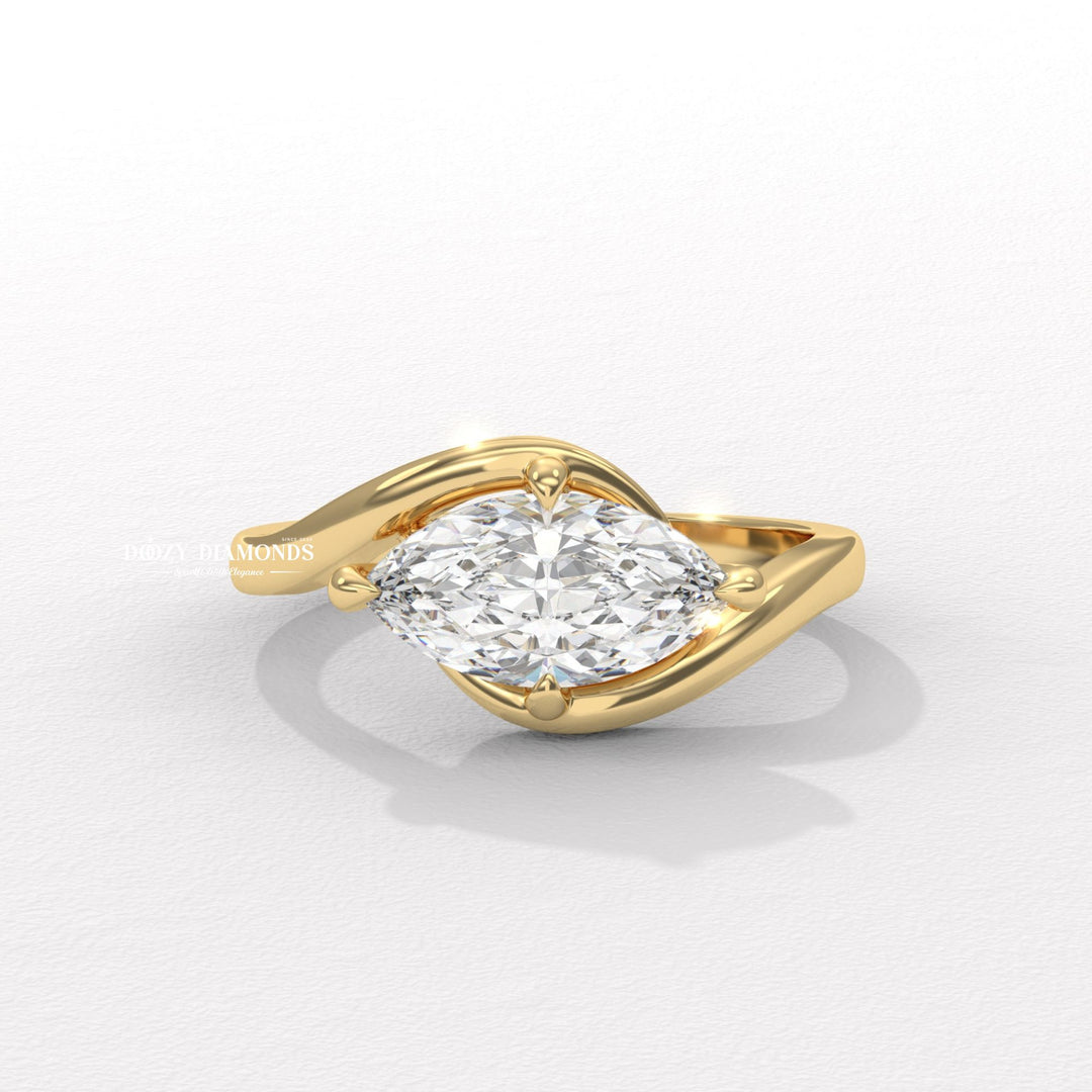 Asymmetrical Bypass Engagement Ring
8. Architectural Bypass Ring Design
9. Sleek East West Bypass Ring