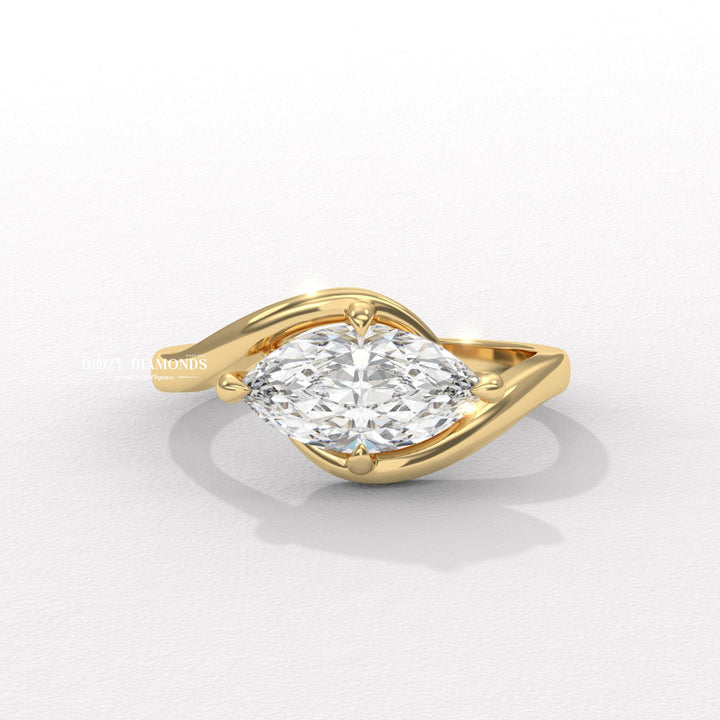 Asymmetrical Bypass Engagement Ring
8. Architectural Bypass Ring Design
9. Sleek East West Bypass Ring