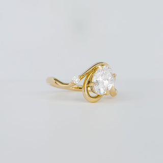 1.50CT-2.50CT Oval Cut Lab Grown Diamond Unique Engagement Ring