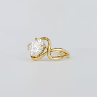 1.50CT-2.50CT Oval Cut Lab Grown Diamond Unique Engagement Ring