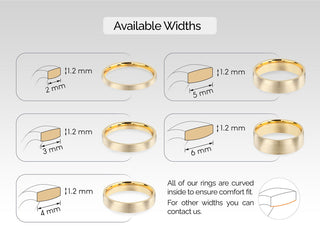 4.0mm Classic Flat Wedding Band Matte Brushed Anniversary Gift