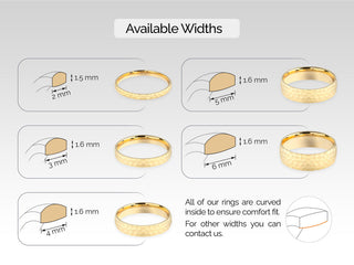 5.0mm Hammered Wedding Band Dome Band For Her