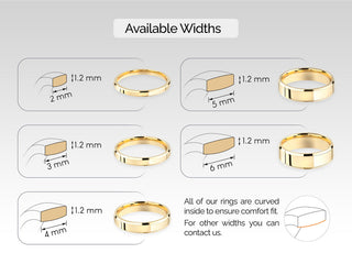 6.0mm Beveled Edge Wedding Band Anniversary Gift For Women