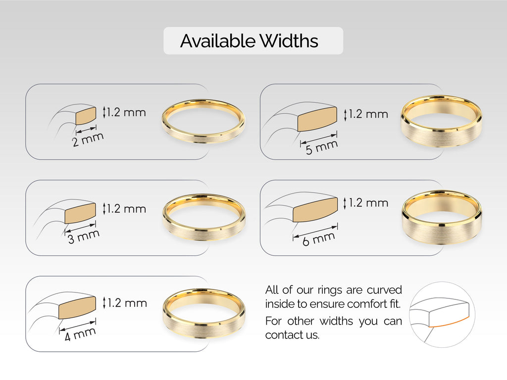 5.0mm Beveled Edge Matte Brushed Wedding Band