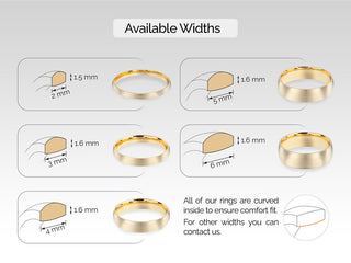 2.0mm Matte Brushed Classic Dome Wedding Band in Solid Gold