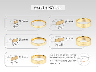 3.0mm Hammered Dome Women's Wedding Band