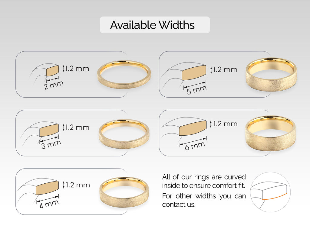 4.0mm Ice Matte Finish Flat Wedding Band