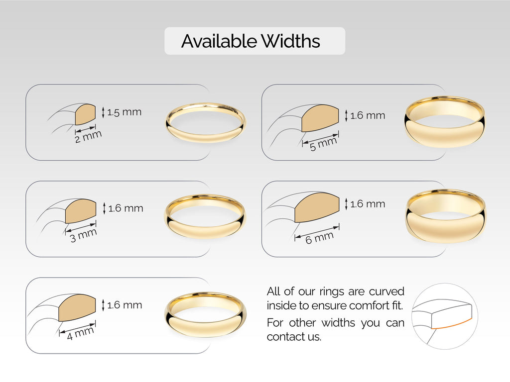 6.0mm Classic Dome Wedding Band For Women