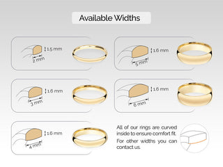 3.0mm Classic Dome Wedding Band Minimalist Wedding Ring