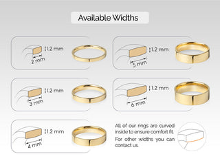 3.0mm Classic Flat Wedding Band Anniversary Gift