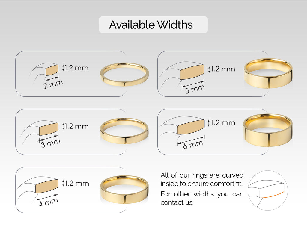 4.0mm Classic Flat Shine Wedding Band Anniversary Gift