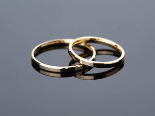 2.0mm Solid Gold Beveled Edge Wedding Band