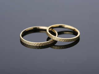 2.0mm Solid Gold Hammered Dome Wedding Band