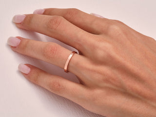 2.0mm Wedding Band in Solid Gold Classic Flat stackable Band