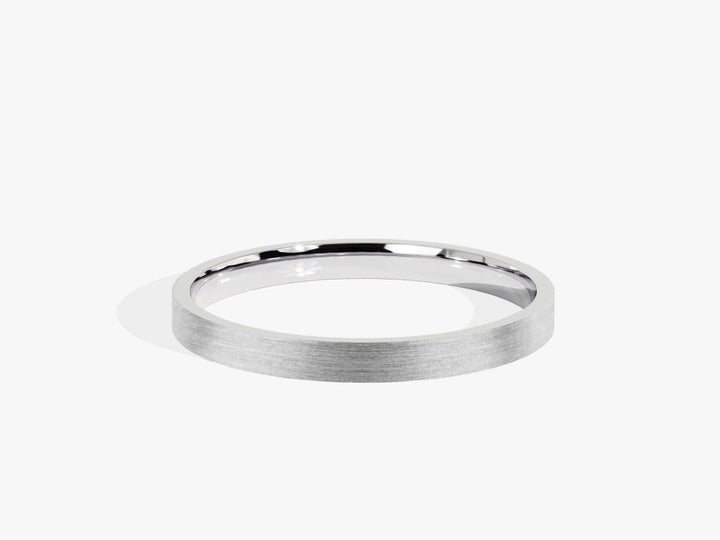 2.0mm Classic Flat Wedding Band - Matte Brushed
