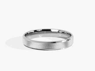 3mm Beveled Edge Wedding Band - Matte Brushed