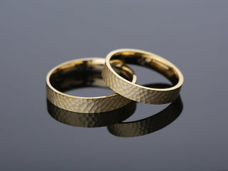 4.0mm Hammered Flat Wedding Band Anniversary Gift