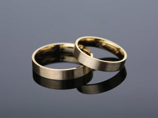 4.0mm Classic Flat Wedding Band Matte Brushed Anniversary Gift