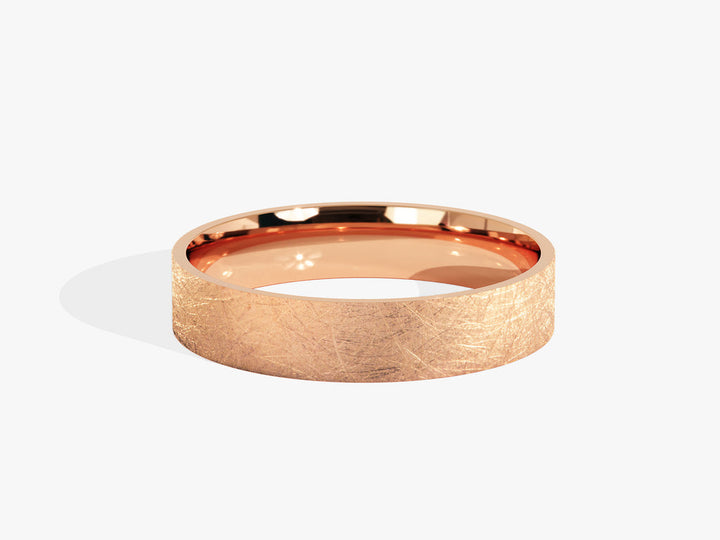 4.0mm Ice Matte Finish Flat Wedding Band