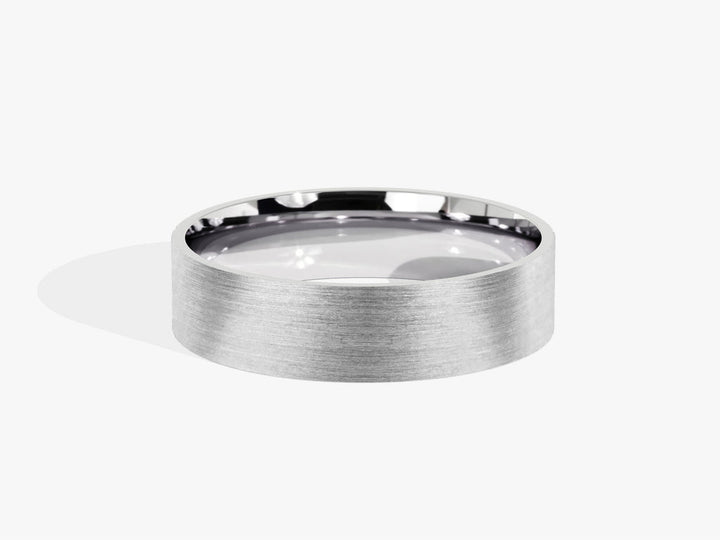 5.0mm Matte Brushed Classic Flat Wedding Band For Women