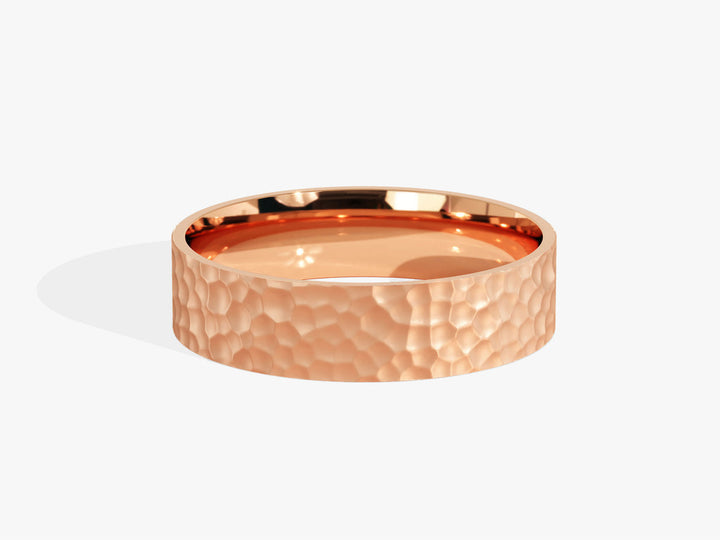 5.0mm Hammered Flat Wedding Band