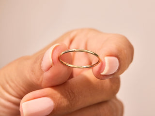 1.0mm Solid Gold Thin Wedding Band Minimalist Wedding Ring