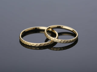 2.0mm Hammered Dome Wedding Band in Solid Gold