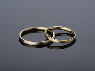 2.0mm Matte Brushed Classic Dome Wedding Band in Solid Gold