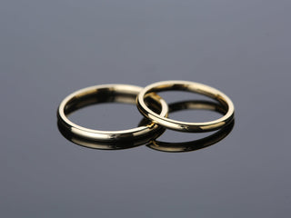 2.0mm Classic Dome Solid Gold Wedding Band Anniversary Gift