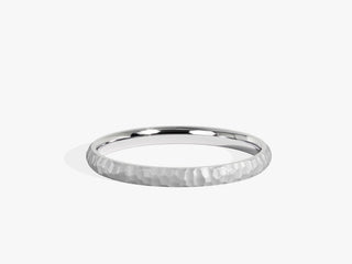 2.0mm Hammered Dome Wedding Band in Solid Gold