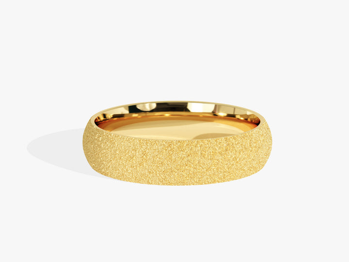 5.0mm Classic Dome Wedding Band with Stardust Finish