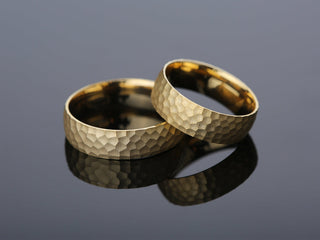 6.0mm Hammered Dome Wedding Band For Women