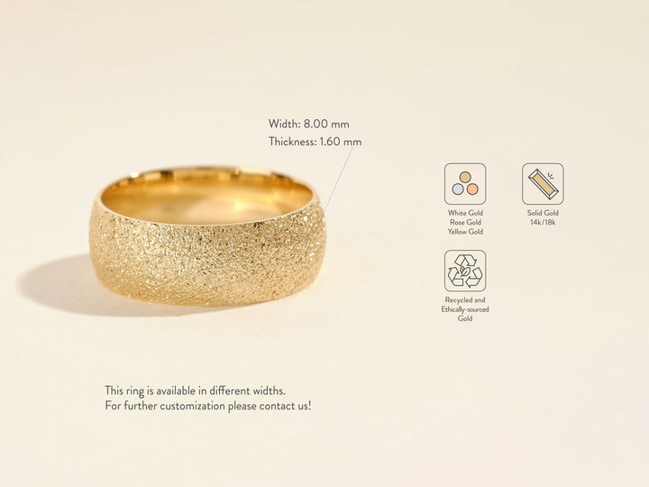 8mm Domed Stardust Men's Wedding Band