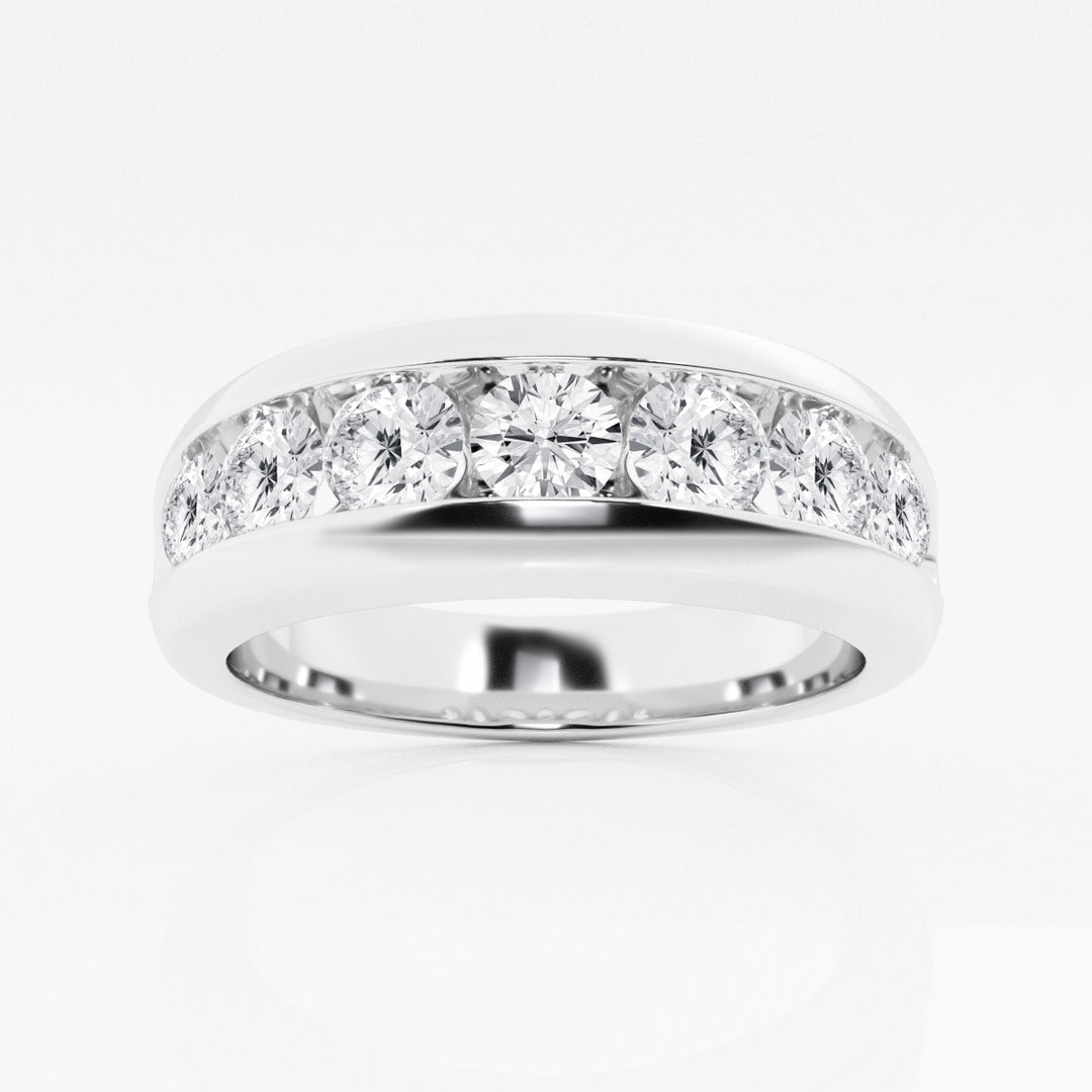 5mm Round Cut Lab Grown Seven Stone Men's Wedding Band