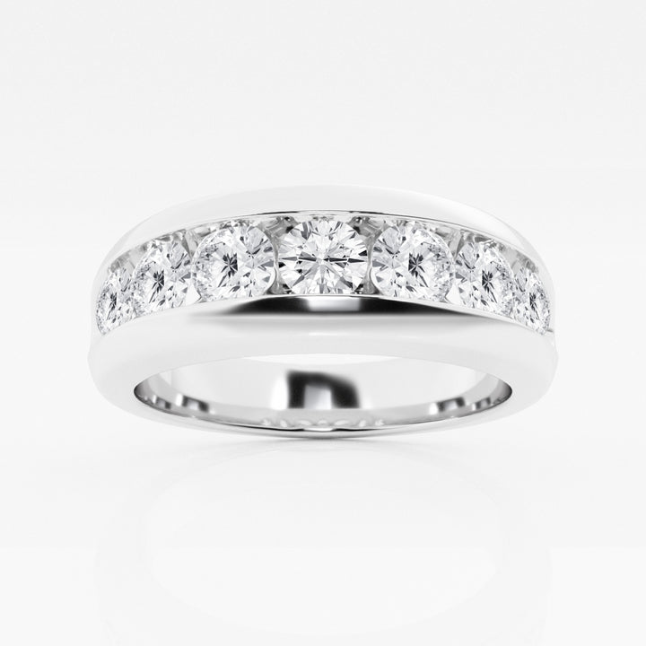 5mm Round Cut Lab Grown Seven Stone Men's Wedding Band