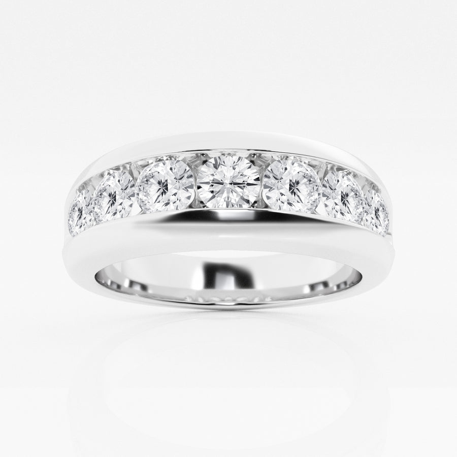 5mm Round Cut Lab Grown Seven Stone Men's Wedding Band