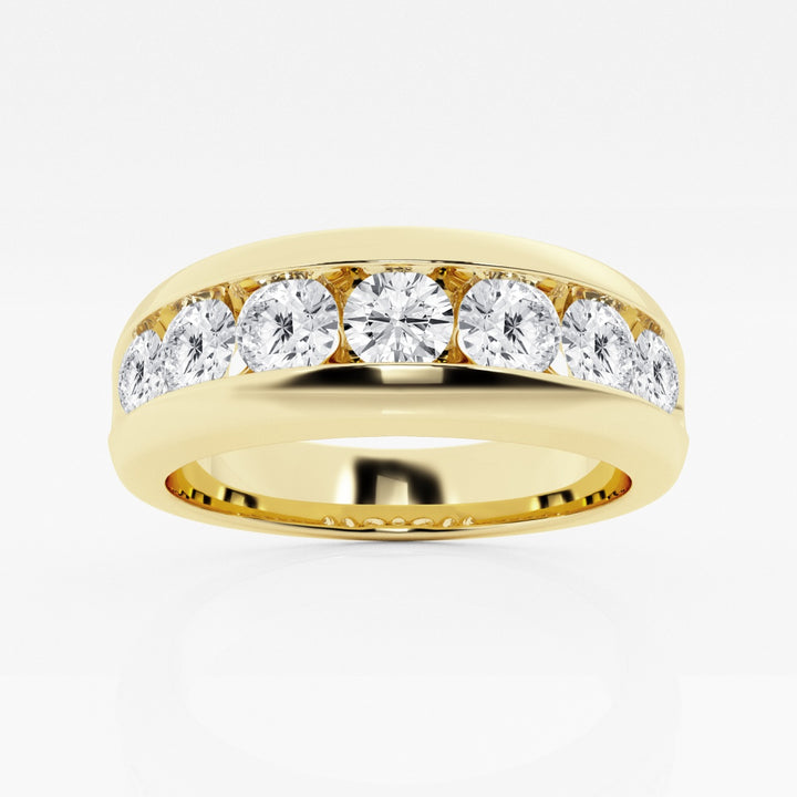 5mm Round Cut Lab Grown Seven Stone Men's Wedding Band