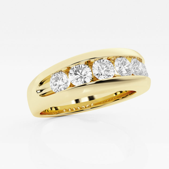 5mm Round Cut Lab Grown Seven Stone Men's Wedding Band